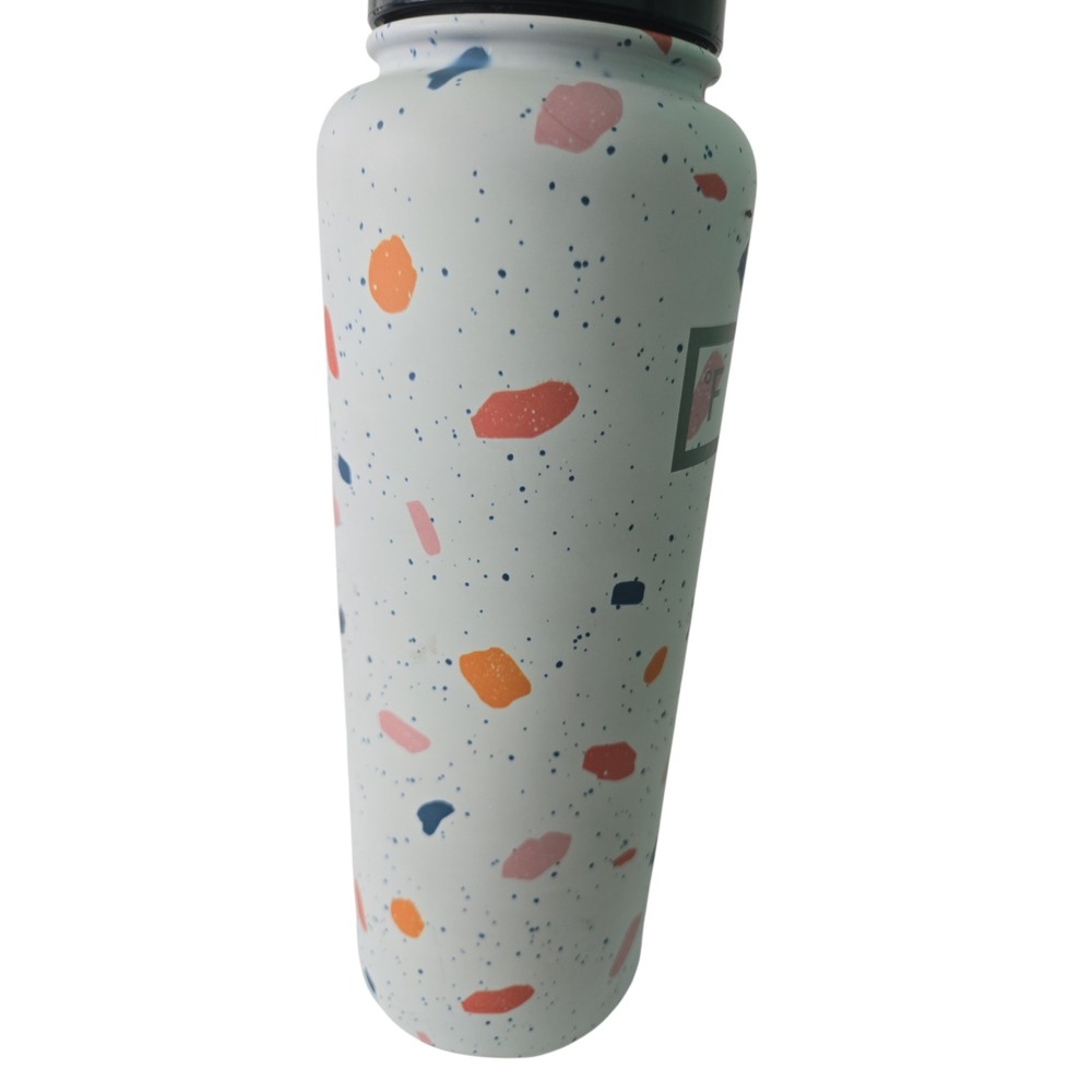 Iron Flask Water Bottle Terrazzo‎ Print 40oz Stainless Steel Tumbler Black Lid - Picture 6 of 14
